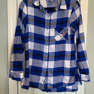 Toronto Blue Jays Plaid Flannel Shirt - Size Small
